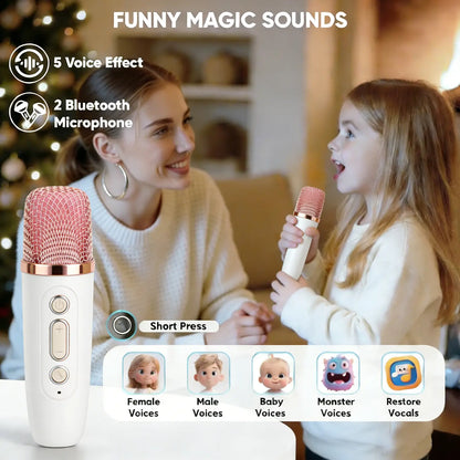 Mini Karaoke Machine, Starry Sky Projector, Portable Karaoke Machine, KTV Projection Light, 1800Mah Battery, Wireless Microphone Speaker, Compatible with Computers, Suitable for Home Use, Camping, Children, Adults, and Parties Tiktokshopspringglowup